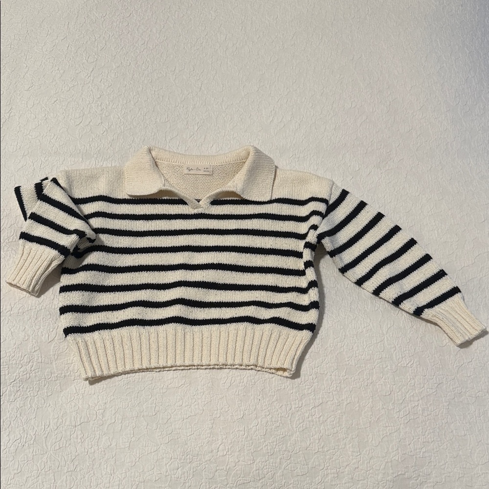 Rylee + Cru striped cotton/acrylic/polyester blend sweater, toddler size 4-5y